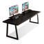 Bureau d'écriture rectangulaire en bois massif noir-118311986-118311994