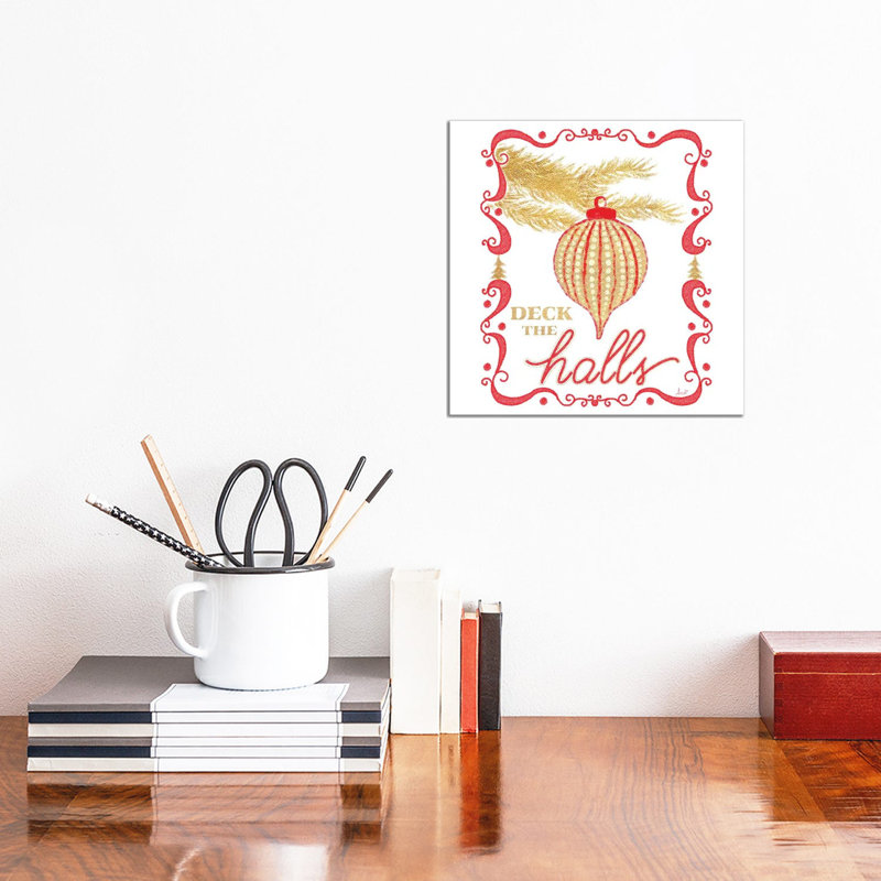 Gold And Red Christmas II by Andi Metz - Wrapped Canvas Print, 30.48 cm H x 30.48 cm W