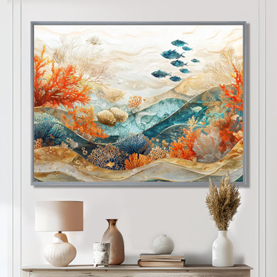 Auro Aquarium Fish and Amphibian Above A Coral II - art mural corail