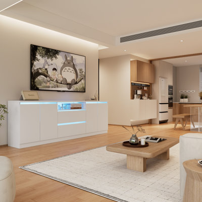 Modern Tv Stand For Tvs Up To 100" With Led Light