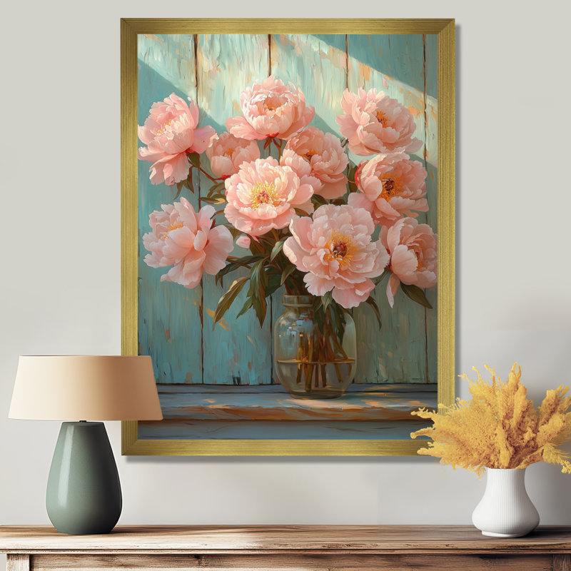 Charlemont - art mural floral, H 32 po x l 24 po, Reproduction encadrée d'une seule photo, Doré