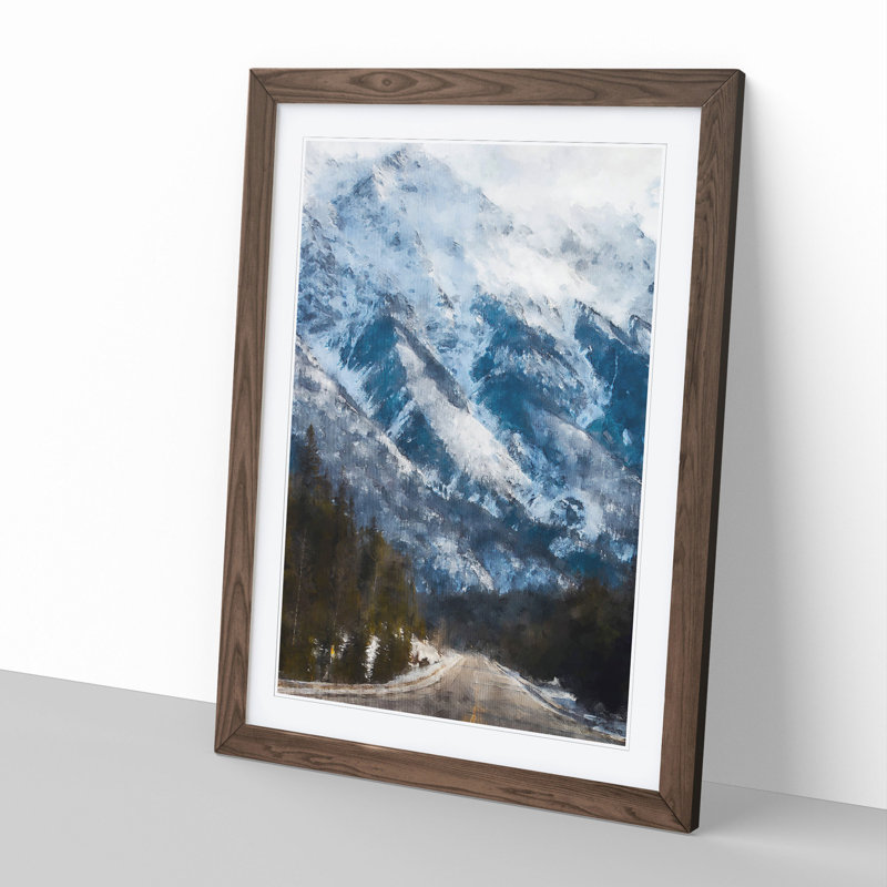 The Canadian Rockies - Picture Frame Graphic Art, 36cm H x 27cm W x 2cm D, Walnut Framed