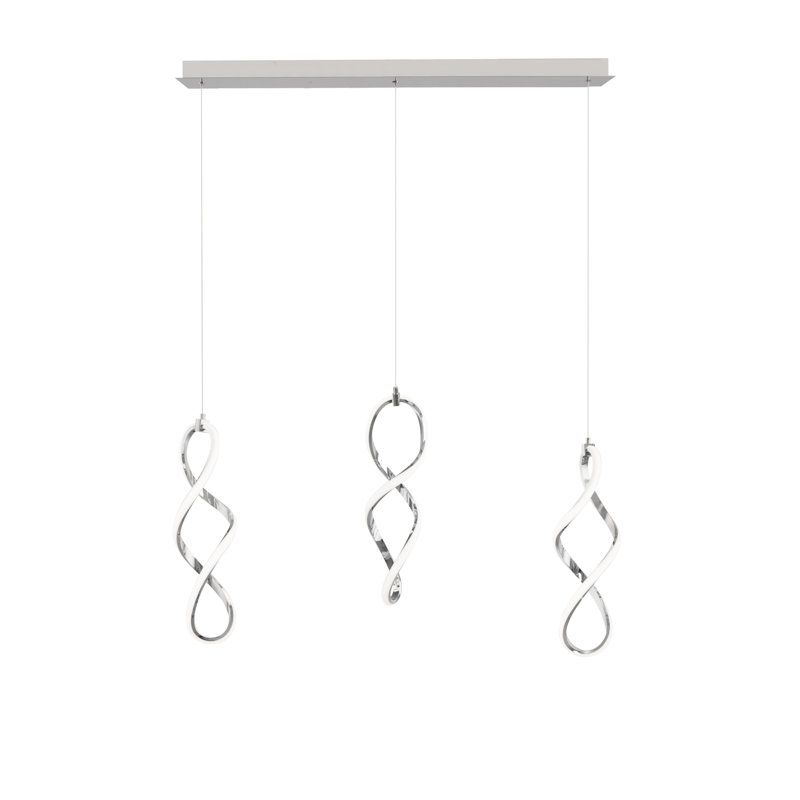 Chrome Frosted Silicone 40" Linear LED Pendant Light