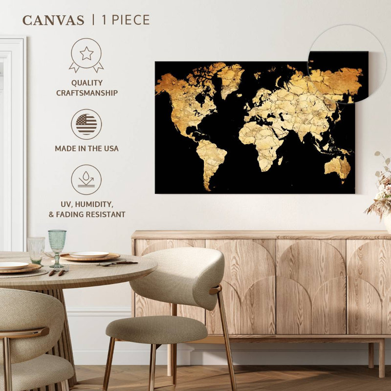 Soil World Map Canvas Print, H 20 po x l 30 po x P 1,25 po