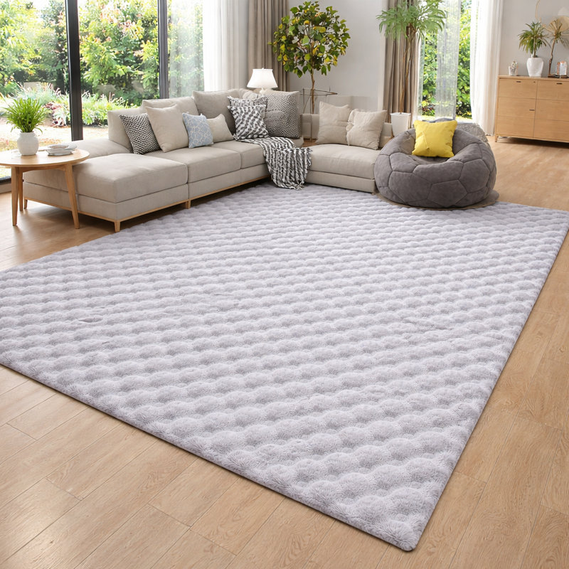 Geometric Shapes Machine Tufted Shag Area Rug, 60x110cm