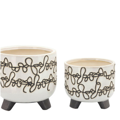 POT DE TABLE S / 2 EN CÉRAMIQUE 6/8 po, beige