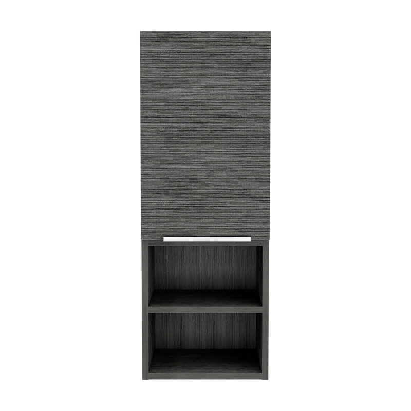 Medicine Cabinet, Two Shelves, Single Door Cabinet, Two Interior Shelves, Gray