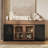 63" Wide Sideboard Buffet Cabinet With Led Lighting And Power Outlets, Modern Storage Credenza For Dining Room Living Room Kitchen