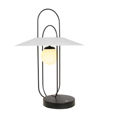 Lyra 24-in Height Integrated LED ETL Certified Cage Table Lamp with Shade and Touch Sensor Dimming