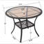 Table d'extérieur en rotin avec plateau en verre - résistant aux intempéries, léger