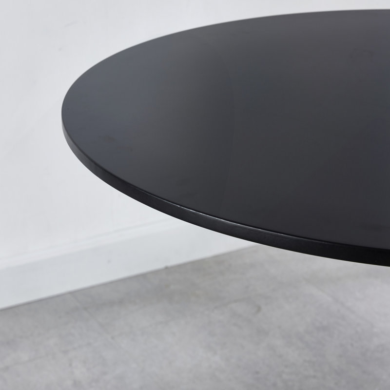 Maturi Dining Table with MDF Top & Pedestal Base, Noir, Noir, H 28,76 po x l 31,5 po x P 31,5 po