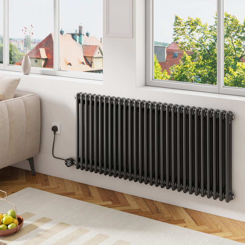 Vertical Standard Radiator, Smoke Grey, 60cm H x 119cm W x 12.8cm D