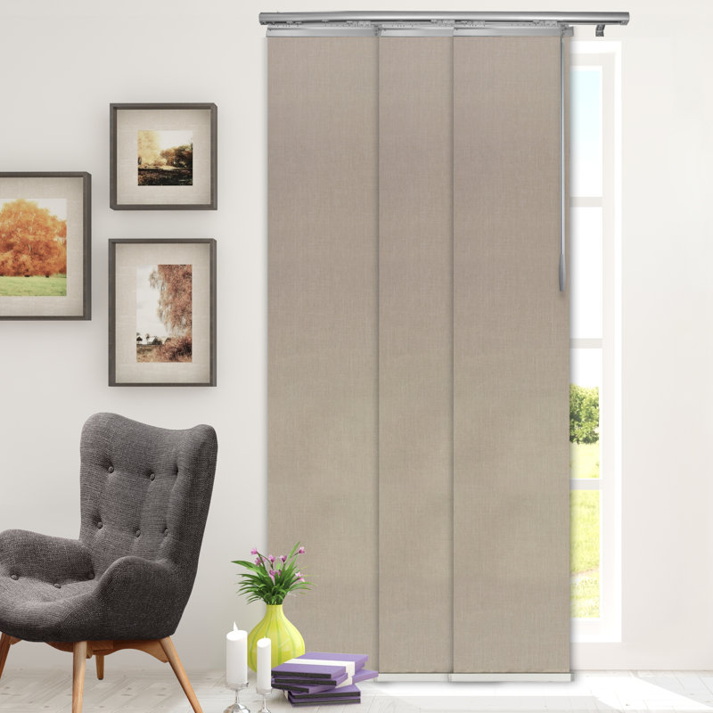 Cornsilk 3-Panel Single Rail Panel Track Extendable 28"-43" W x 91.4"H, Panel width 15.75"