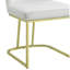 Ensemble de 2 chaises d'appoint en velours blanc et finition dorée Zazie