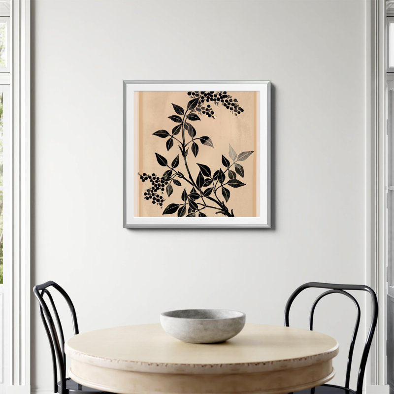 «Minimal Plant 5 Print» par Nadja, Papier avec cadre simple argenté, H 30 po x l 30 po, Oui