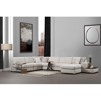 Julian 168.5" Wide Modular Corner Sectional by East Urban Home