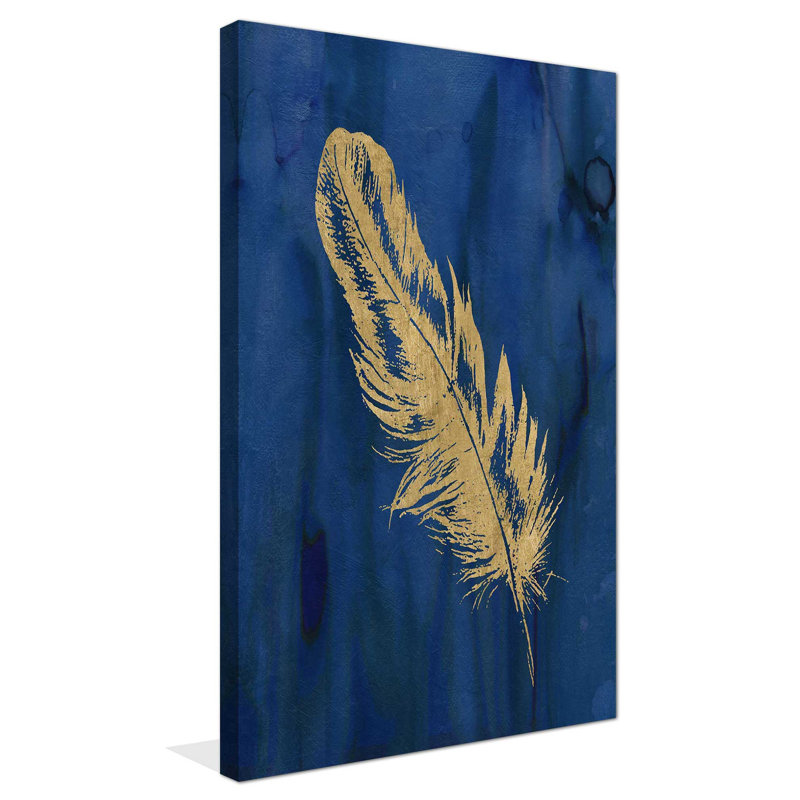 " Golden Feather II " by Carol Robinson Painting Print, 30" H x 18" W x 1" D, Wrapped Canvas