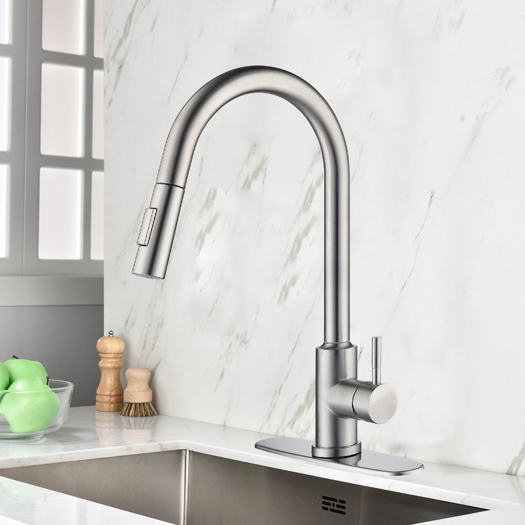 Pull Out Touchless Single Handle Kitchen Faucet Naiyafly 