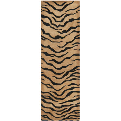 Tapis doré / noir en laine touffeté à la main Nonia