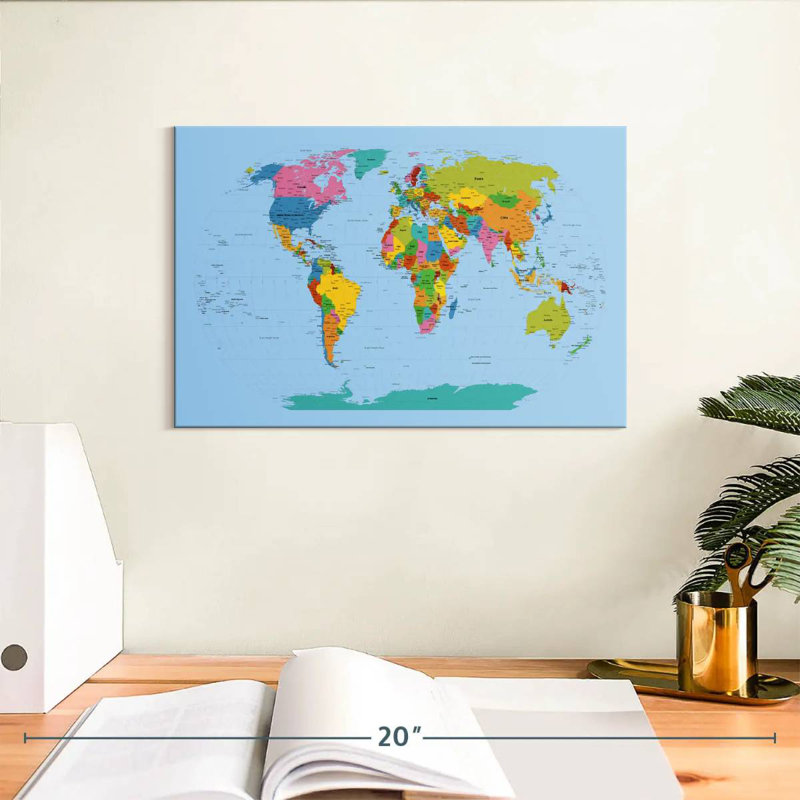 Carte du monde Aliaz, H 8 po x l 12 po