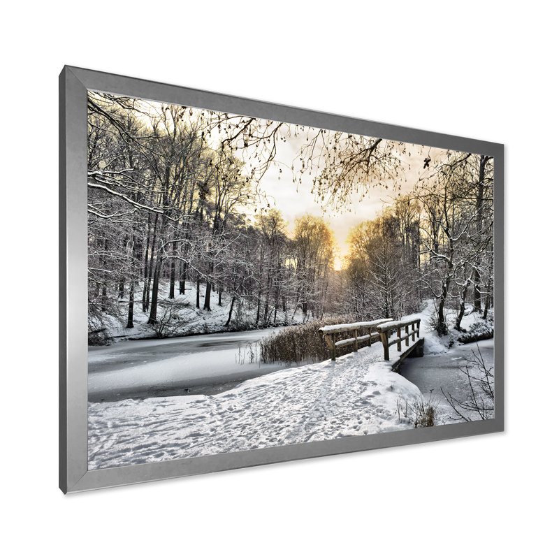 Erdrich - Décoration murale traditionnelle sur toile, H 30 po x l 40 po x P 1,5 po, Toile argentée avec cadre photo
