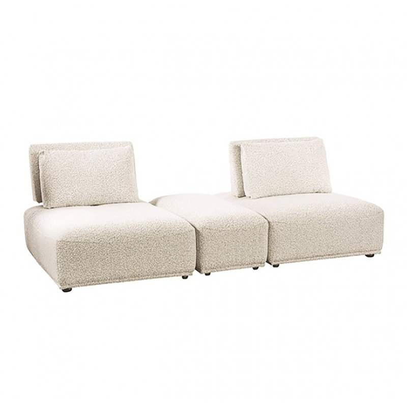 Causeuse 2 places avec repose-pieds carré Wayzata, Rose, 32" H x 95.5" W x 41.5" D