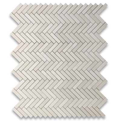 Carreau de mosaïque en marbre à chevrons 9 po x 11 po Moleanos