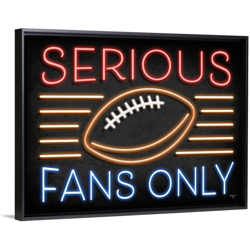«Neon Football Fans» par Mollie B., reproduction d'art sur toile tendue, Cadre noir, H 32 po x l 42 po x P 1,75 po