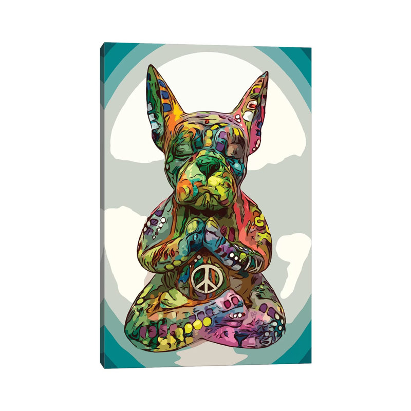 French Buddha Bulldog by Dean Russo - Wrapped Canvas Print, 66.04 cm H x 45.72 cm W x 1.91 cm D