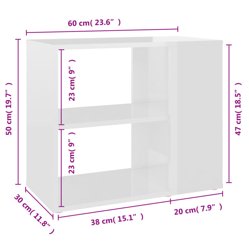 Maheer Solid Wood Floor Shelf End Table, White