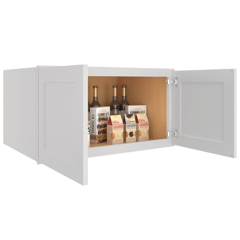 HOMEIBRO Meuble mural standard Shaker en contreplaqué, prêt à assembler, 76 cm (L) x 61 cm (P) x 38 cm (H), couleur gris tourterelle