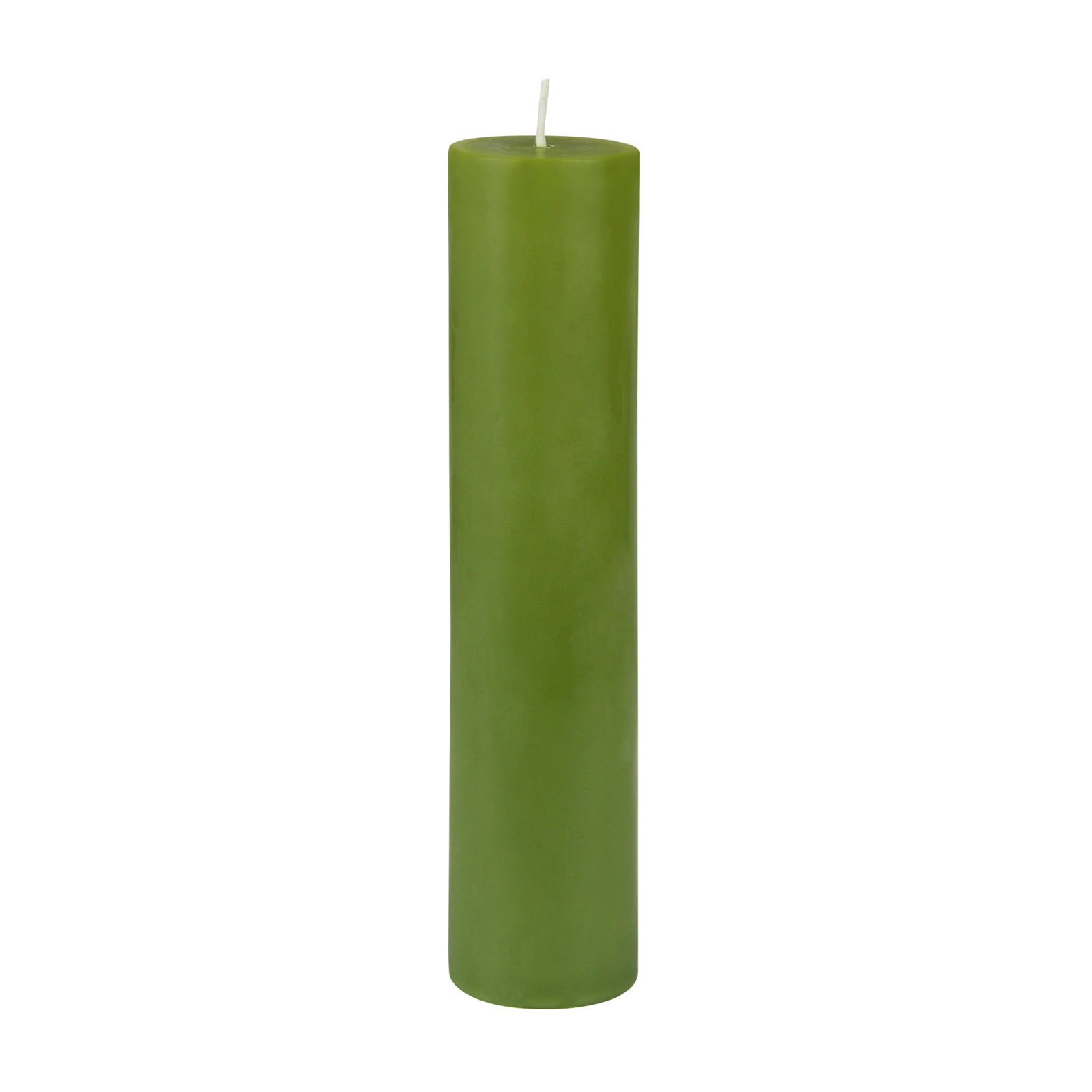 Oliva Unscented Pillar Candle, 1, 9" H x 2" W x 2" D, Orange