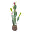 Cactus artificiel à 3 branches 4,5 pi avec fruits roses en pot tissé brun, plantes de cactus artificielles pour plantes grasses