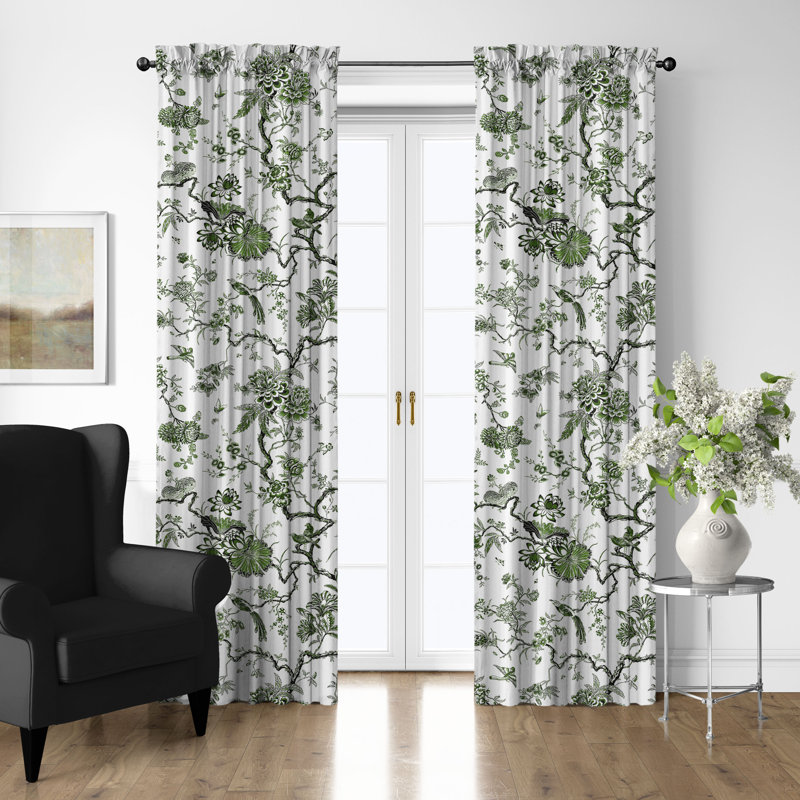 Ensemble de 2 panneaux de rideaux en coton avec passe-tringle Tree Top, L 50 po x L 180 po
