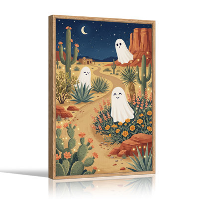 Adorables fantômes mignons près de Saguaro