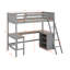 Lit mezzanine simple avec tablettes et bureau-2112855316