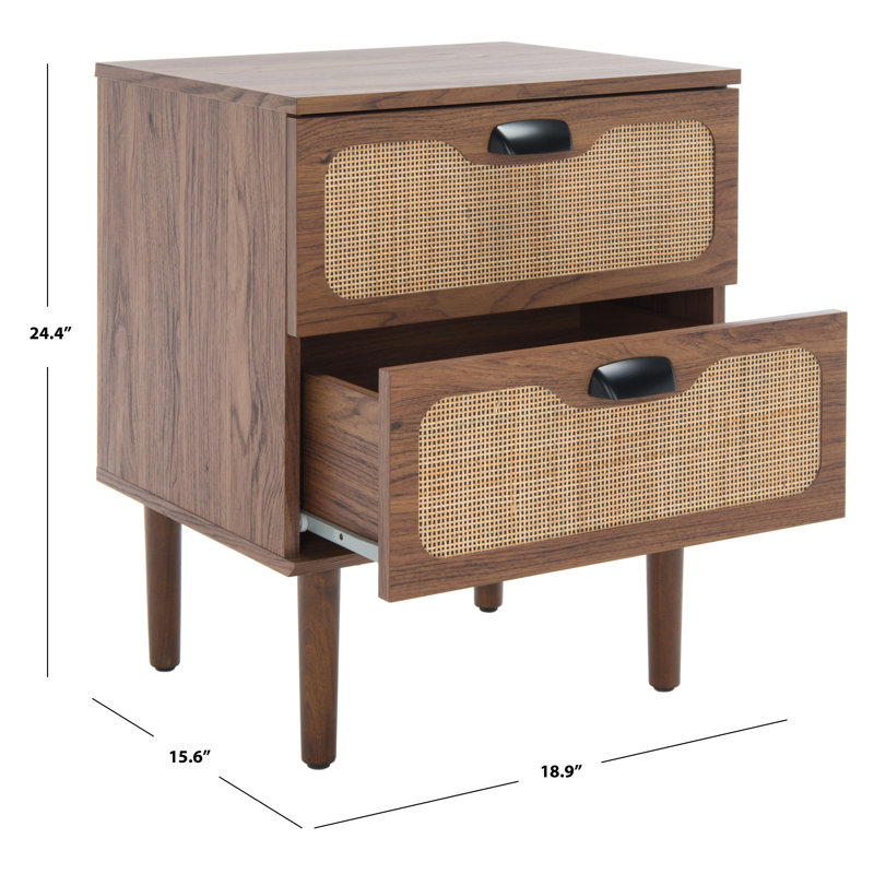 Alfano 19'' W Particle Board / Chipboard Nightstand, Brown