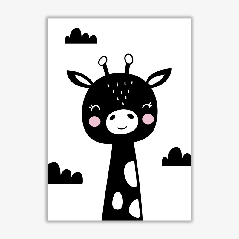 Scandi Black Giraffe - Print, No Frame, 30 cm H x 21 cm W x 1 cm D