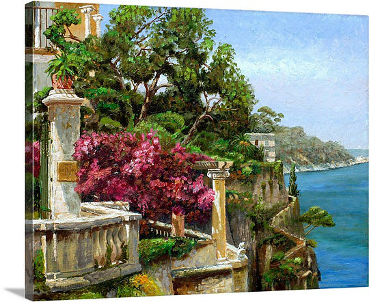 "Zanders Serene Sorrento, 2006" par Trevor Neal, reproduction d'art sur toile, H 24 po x l 30 po x P 1,25 po