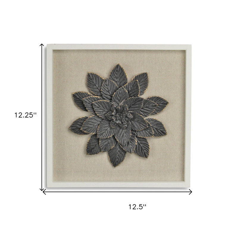Décoration murale en bois et métal 12 po x 13 po noir et or