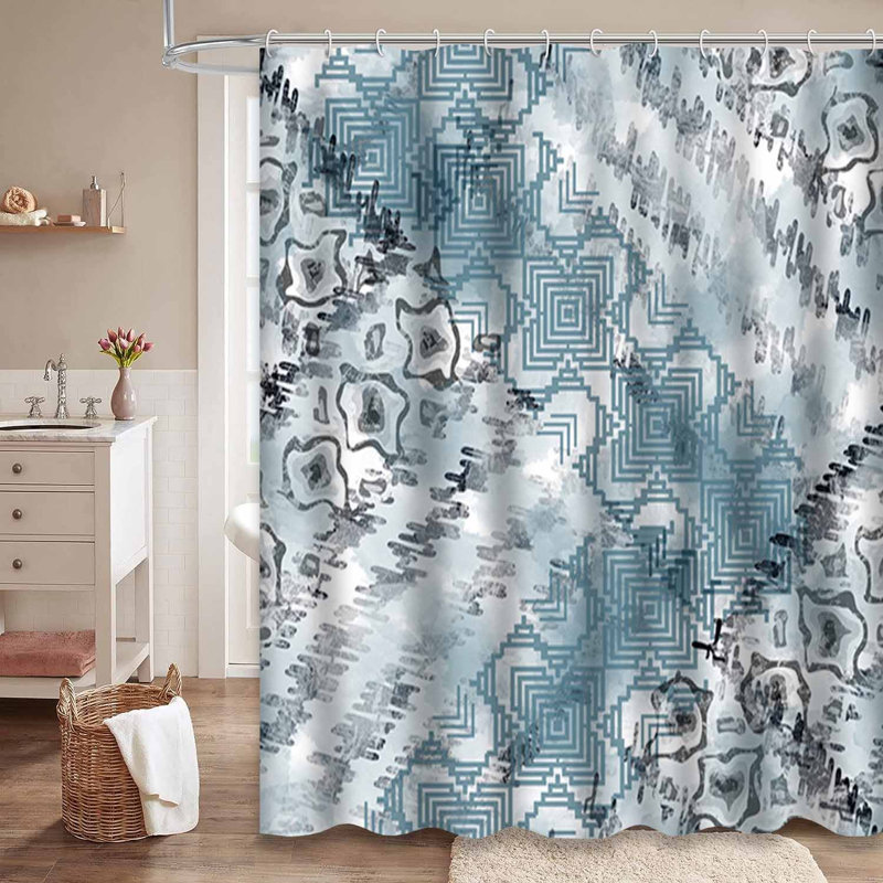 Rideau de douche orange imperméable, rideaux de douche pour la salle de bain avec 12 crochets, L 72 po x l 78 po