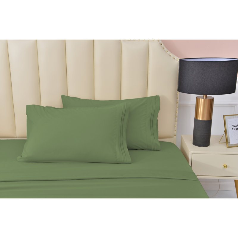 Rayon from Bamboo Sheet Set, Split King, Sage Green