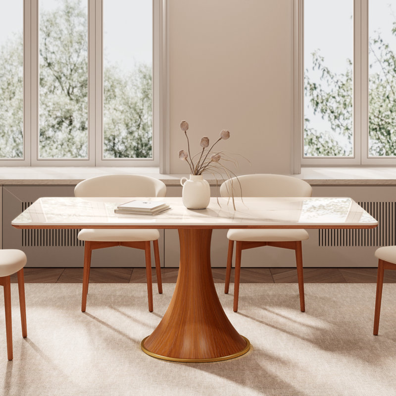 Table de salle à manger Mid-Century, Blanc neigeux