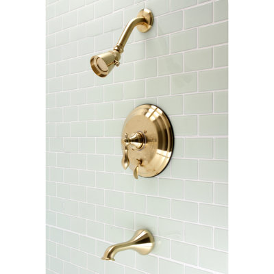 Robinet de baignoire et douche à pression équilibrée à poignée simple Kingston Brass