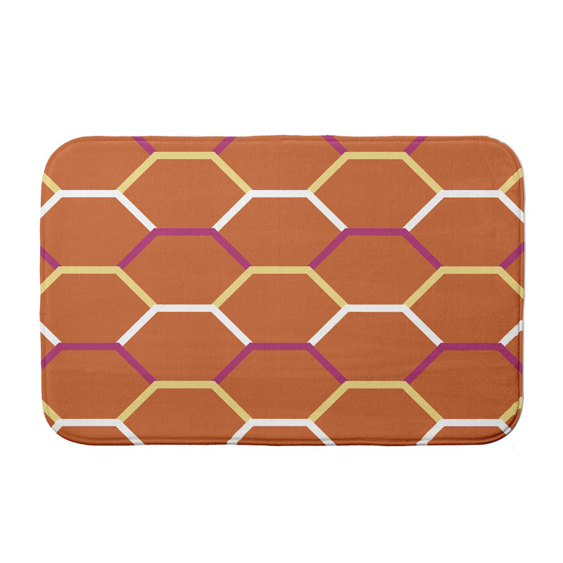 Tapis pour salle de bain Leighton, l 24 po x L 17 po, Orange