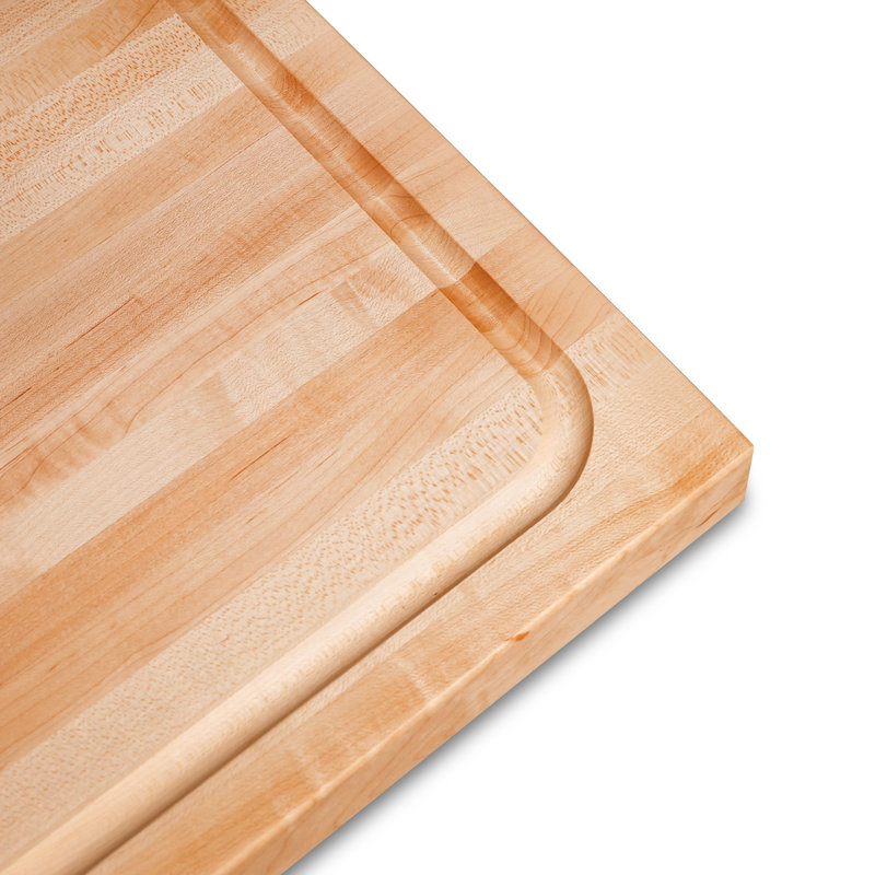 Hard Maple Rectangular Wood Chopping Block with Juice Groove
