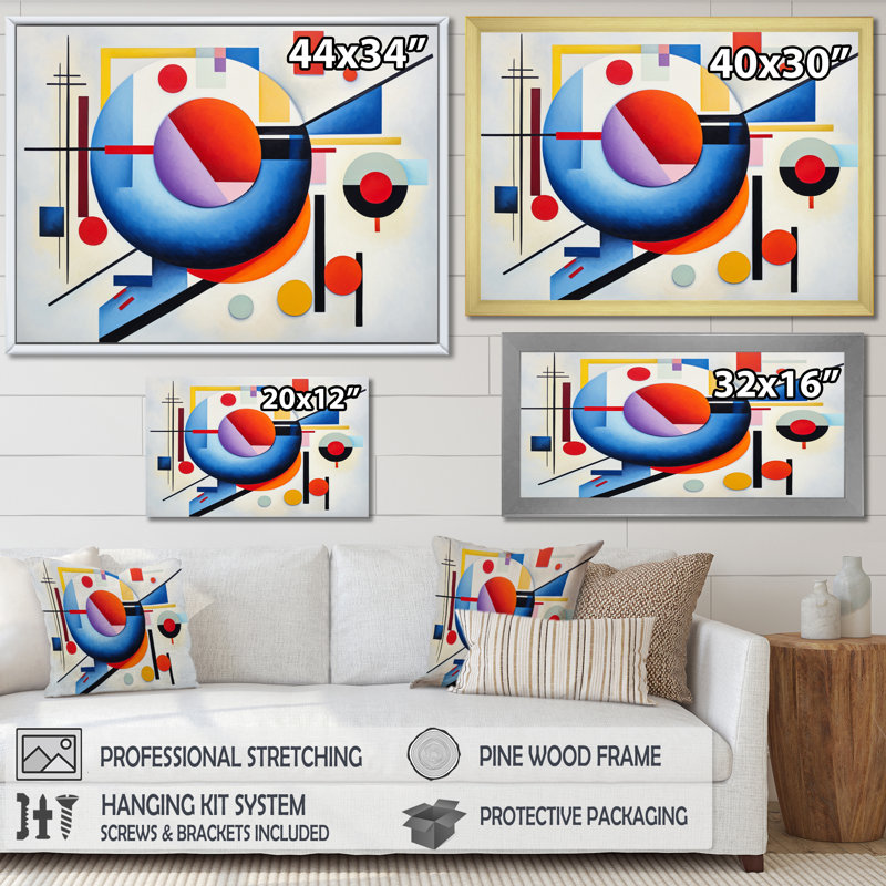 Impression sur toile, "Supreme coloré", impression sur toile, H 24 po x l 32 po x P 1 po, Encadrement doré