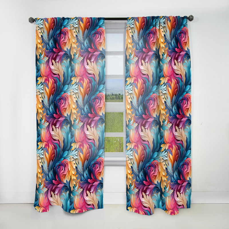 Ethno Paisley Harmony Fuse Marble Motif I - Rideau obscurcissant abstrait en marbre - 1 panneaux, L 52 po x L 84 po