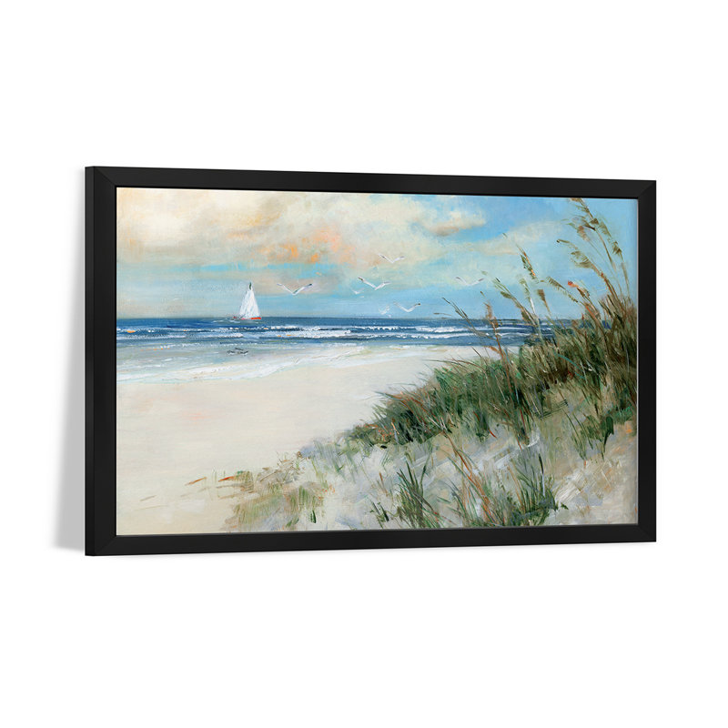 Affiche encadrée de qualité supérieure Oak Island Sunrise par Sally Swatland, H 16 po x l 24 po
