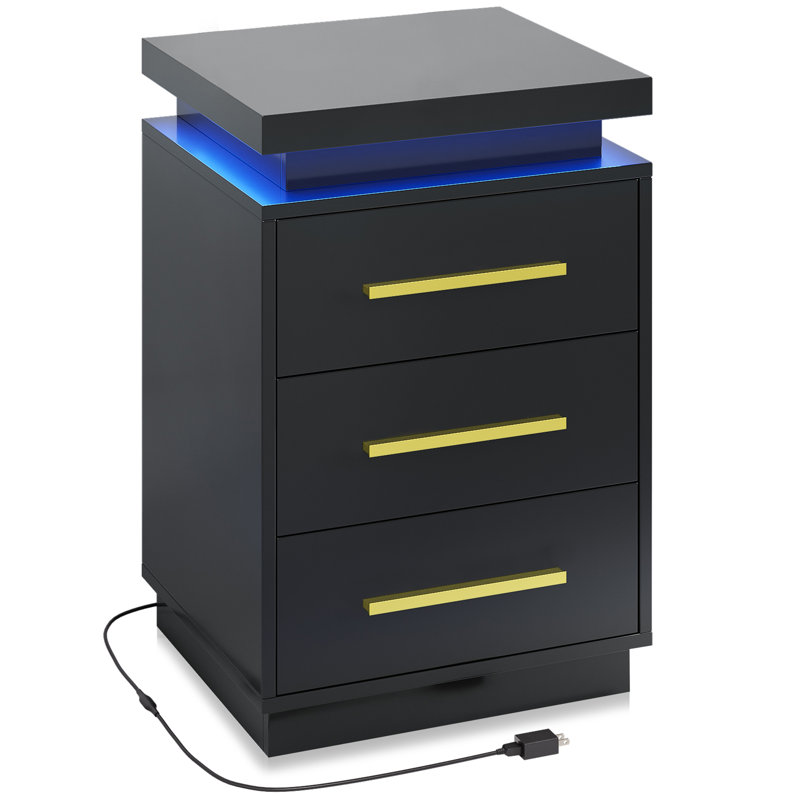17.24'' W Nightstand, Black